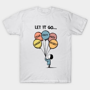 Let It Go Therapy Balloon Design T-Shirt